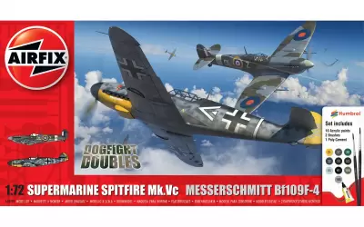 Zestaw mysliwców Supermarine Spitfire Mk.Vc vs Bf109F-4 Dogfight Double (z farbami)