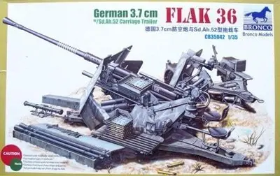 Niemieckie działo przeciwlotnicze 3,7cm FlaK 36 z wózkiem
