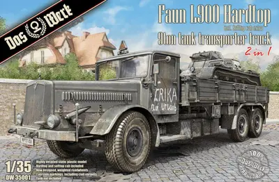 Niemiecki transporter czołgów Faun L900, dach metalowy