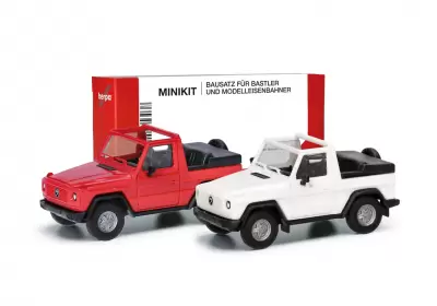 Herpa MiniKit: Puch Klasa G (W460) Cabrio, biało-czerwony