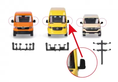 Akcesoria: Komplet lusterek do samochodów dostawczych (Mercedes-Benz Sprinter, VW Crafter/
