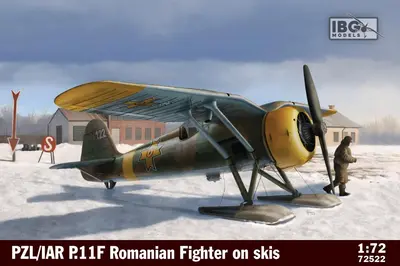Rumuński myśliwiec PZL/IAR P.11F, na nartach