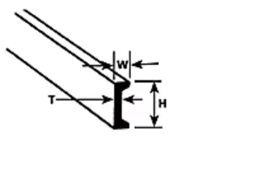 Pręt polistyrenowy przekrój "C" 1,6 x 0,9 x 0,4 x 250mm (10szt)