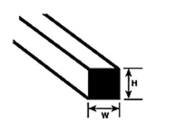 Pręt polistyrenowy kwadratowy 0.3mm x 0.3mm x 250mm (10szt)