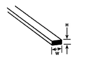 Pręt polistyrenowy 0.3mm x 0.8mm x 250mm (10szt)