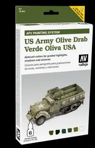 Zestaw farb 6x8ml AFV Camouflage System: US Army Olive Drab Armour