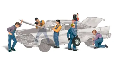 Mechanicy samochodowi 6 figur