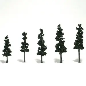 Zestaw realistycznych drzew iglastych - kolor zielony 6.35-10.1cm / 5 szt